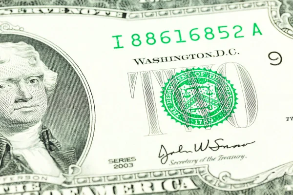 Bize Dolarlık Banknot Dereceyi Detay — Stok fotoğraf
