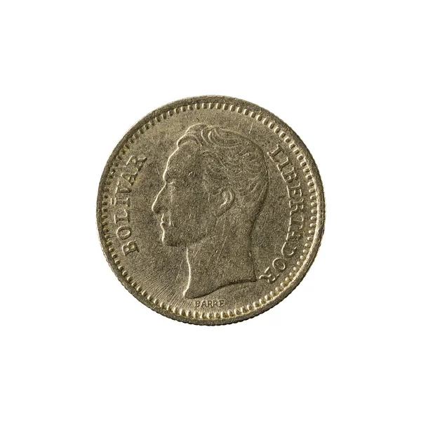 Moneda Centimos Venezolanos 1965 Inversa Aislada Sobre Fondo Blanco —  Fotos de Stock