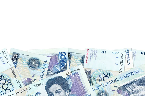 Některé Venezuelský Bolívar Bankovky Kopií Prostor — Stock fotografie
