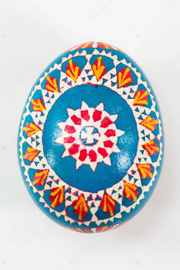colourful traditionally painted Sorbian Easter egg for Easter custom