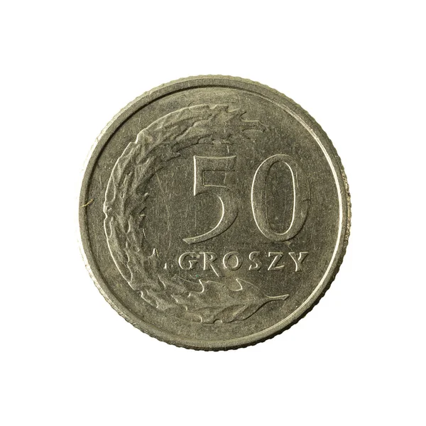 Polska Groszy Mynt 1992 Åtsidan Isolerad Vit Bakgrund — Stockfoto