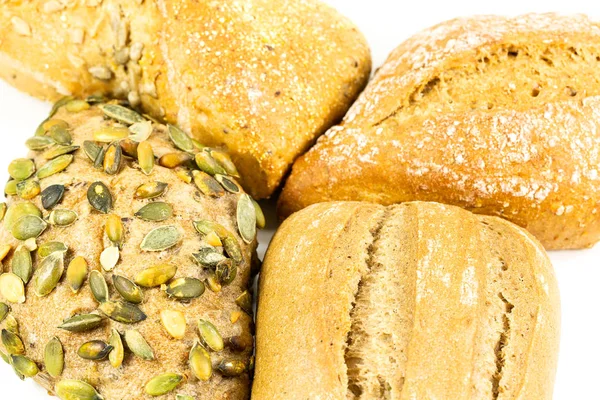 Üst Alman Ekmeği Tahıl Ile Bazı Lezzetli Alman Ekmek Rulo — Stok fotoğraf