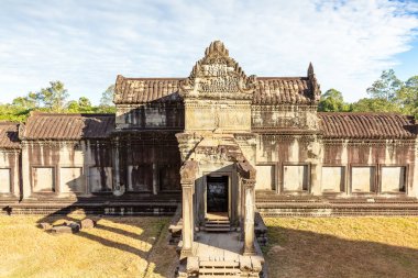 eski duvar ve kapı, Angkor Wat, Siem Reap, Kamboçya, Asya