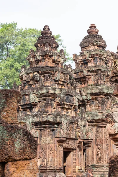 Torens Tempel Van Banteay Srei Siem Reap Cambodja Asia — Stockfoto