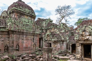 antik kalıntıları Preah Khan Tapınağı, Siem Reap, Kamboçya, Asya