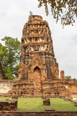 Antik kalıntılara Wat Phra Mahatat, Ayutthaya, Tayland, Asya