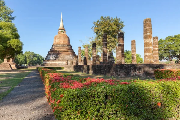 Estupa Pilares Parque Histórico Sukhothai Tailandia Asia — Foto de Stock