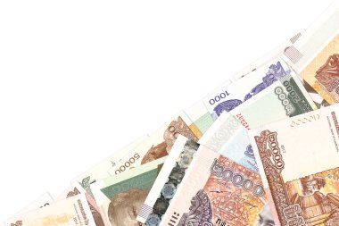 kopya alanı ile büyüyen ekonomi gösteren bazı yeni Kamboçyalı riel banknotlar