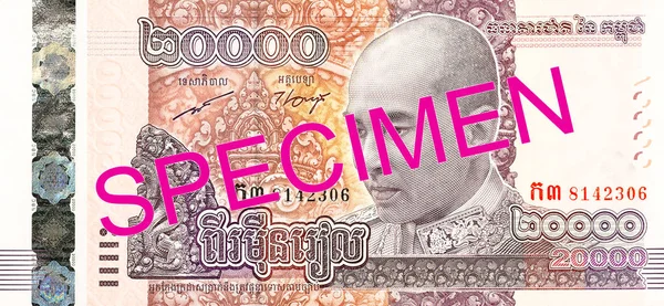20000 Riel Cambogiano Banconota Dritto — Foto Stock