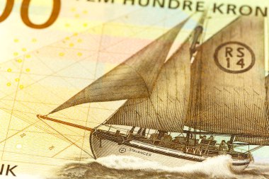 Yeni 500 Norveç Kronu banknot ön yüzde bir detay