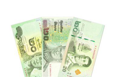 farklı çağlardan 20 Tayland Bahtı banknotlar