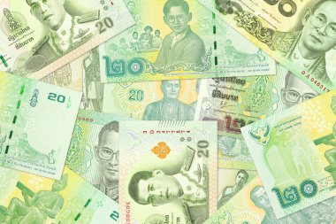 farklı çağlardan 20 Tayland Bahtı banknotlar