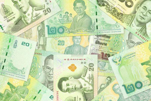 Thaise Baht Bankbiljetten Uit Verschillende Tijden — Stockfoto