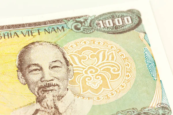 Detail Van Een Bankbiljet Voorzijde Voor 1000 Vietnamese Dong — Stockfoto