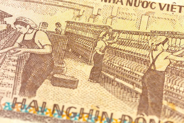 Detalle Billete Banco Dong Vietnamita 2000 Reverso —  Fotos de Stock