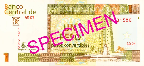 1 kubai Konvertibilis peso bankjegy fordított — Stock Fotó