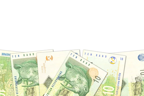 Etwa 10 südafrikanische Rand-Banknoten mit Copyspace — Stockfoto