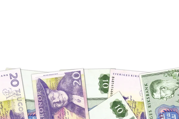 Some swedish krona banknotes with copyspace — Stock Photo, Image