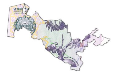 Özbekistan şeklinde 50000 Özbek Som banknot obverse