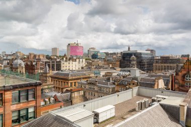 bulutlu bir günde Glasgow çatıları üzerinde görünümü, Glasgow, Scotlan