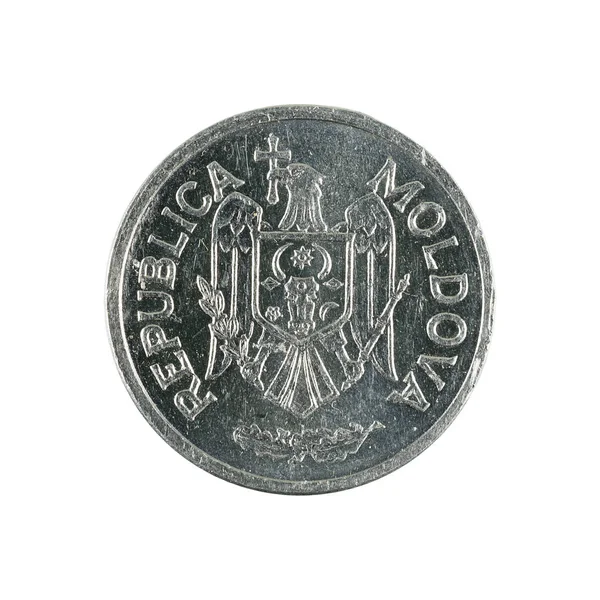 10 Moldavské Bani mince (2013) obrácené na bílou backgroun — Stock fotografie