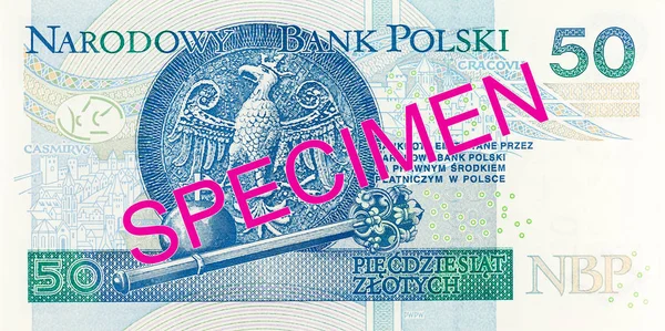 Novo exemplar inverso de 50 notas de zloty polacas — Fotografia de Stock