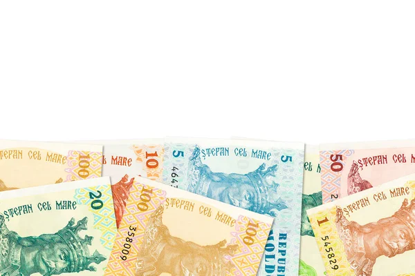 Niektóre banknoty Lej mołdawski wskazujące na rosnącą ekonomię z co — Zdjęcie stockowe