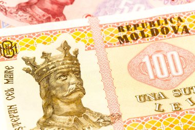 büyüyen ekonomi gösteren bazı moldovan leu banknotların detay