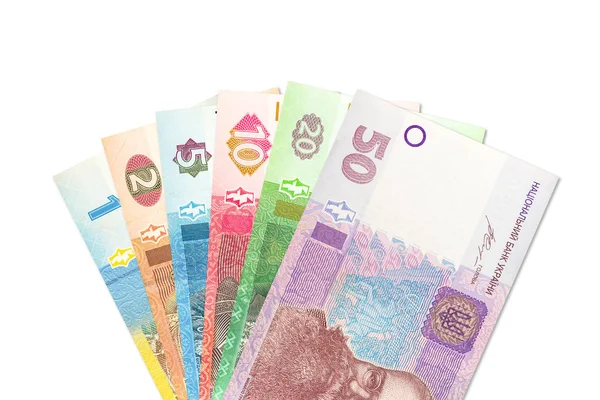Некоторые украинские гривны банкноты, указывающие на растущую экономику с — стоковое фото