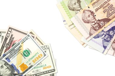 bazı transnistrian ruble banknotlar ve amerikan doları banknotlar