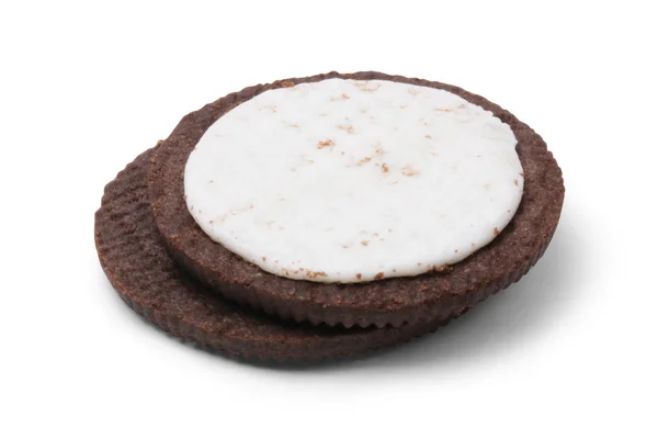 Biscoitos Chocolate Sobre Fundo Branco — Fotografia de Stock