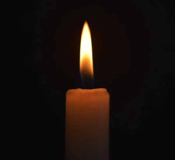 Single Lit Candle Quite Flame — Stock Photo, Image