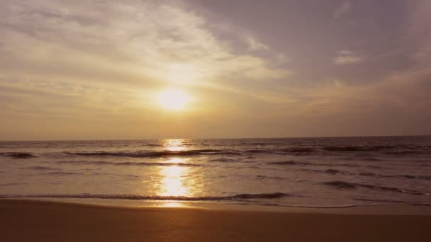 印度的大日落和大海 — 图库视频影像