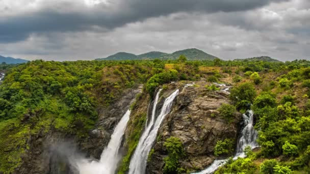 Time Lapse Shivana Samudra Waterfalls Karnataka India — Stock Video