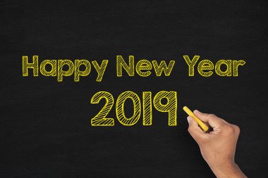 Mutlu yeni yıl 2019 tahta üzerinde