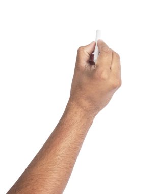 Beyaz arkaplanda izole edilmiş tebeşirle