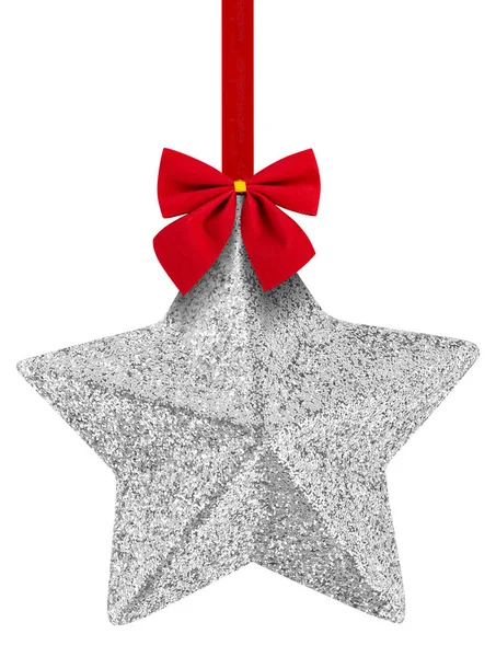 Hanging Christmas Star Isolated White — Stock Photo, Image
