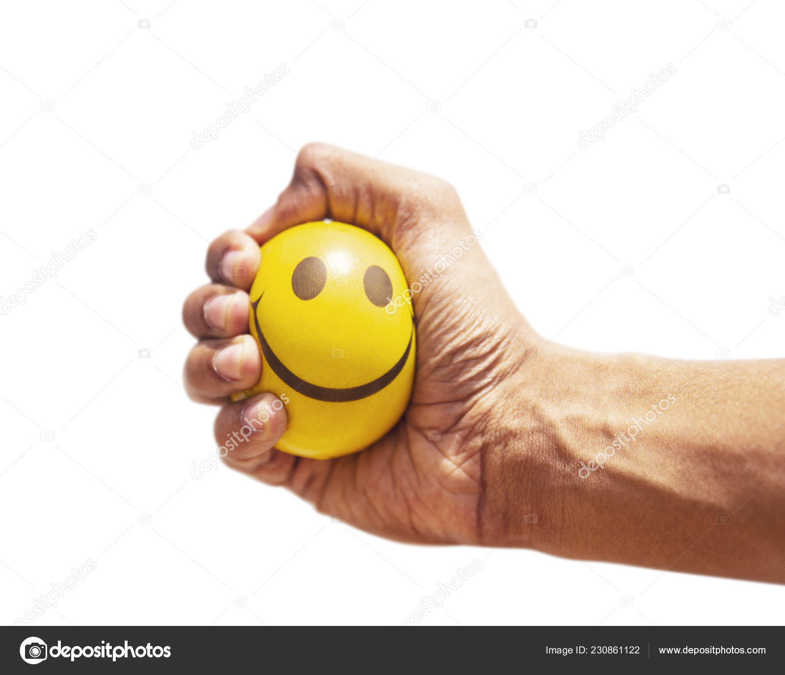 hand squeezing stress ball