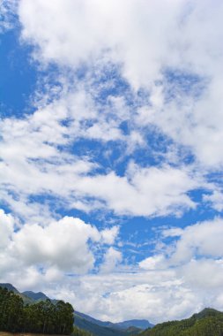 Mavi gökyüzü ve beyaz bulutlar