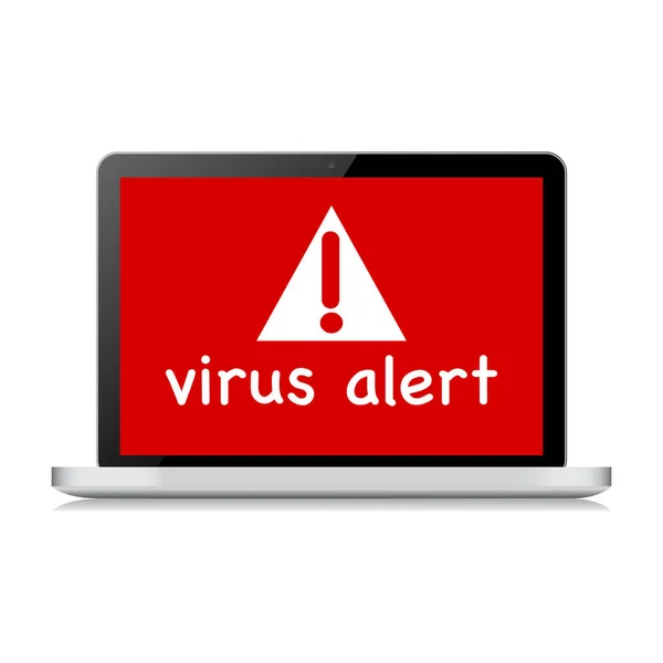 Laptop Virüs Uyarısı illüstrasyon - İllüstrasyon