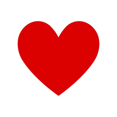 Beyaz arka planda kırmızı kalp simgesi - İllüstrasyon