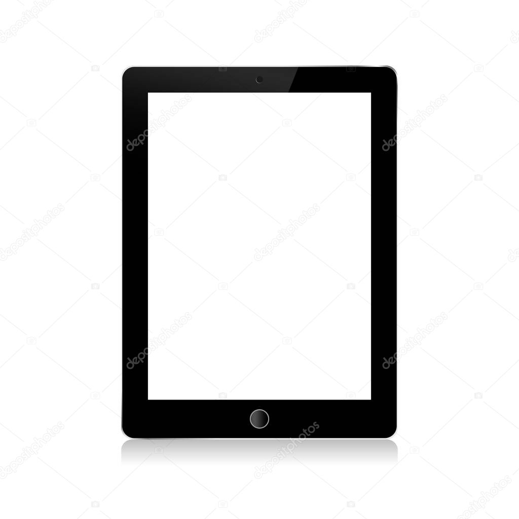 Digital Tablet with blank white screen