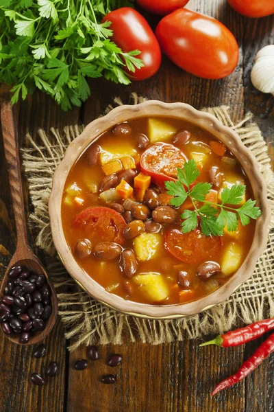 Suppe Mit Roten Bohnen Und Chili — Stockfoto