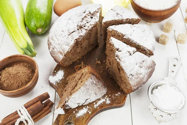 Choklad Kaka Med Zucchini — Stockfoto