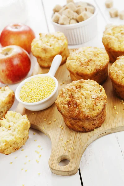 Millet muffins with apple — Stock Photo, Image