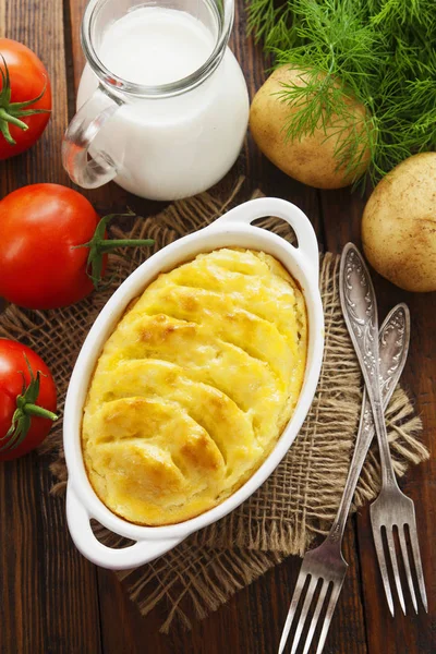 Potato casserole with meat — Stock Photo, Image