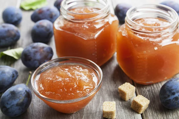 Fresh plum jam — Stock Photo, Image