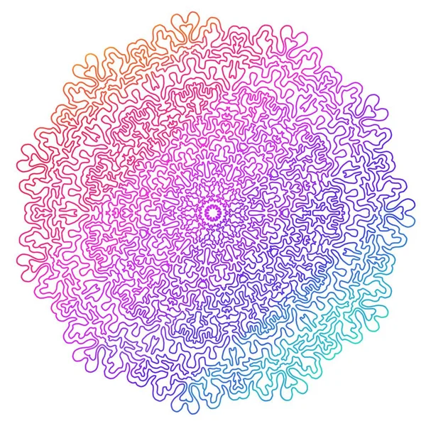 Mandala Color Con Gradiente Color Sobre Fondo Blanco Patrón Simétrico —  Fotos de Stock