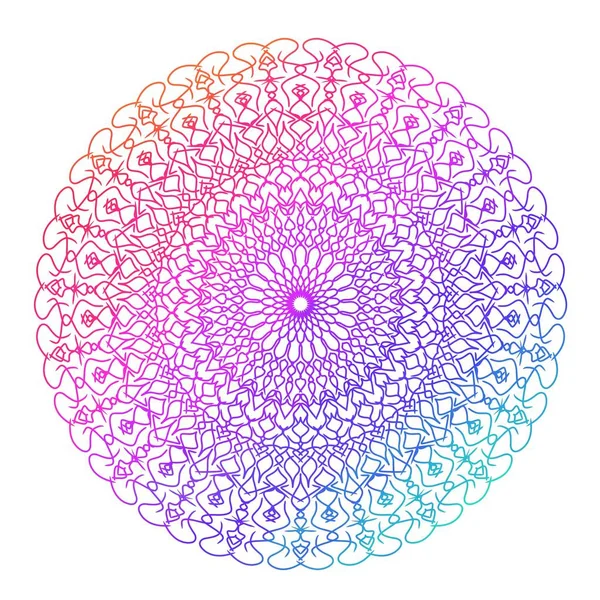 Farbiges Mandala Mit Einem Farbverlauf Auf Weißem Hintergrund Symmetrisches Muster — Stockfoto