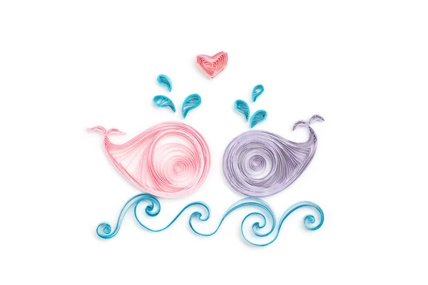 Quilling com dois golfinhos — Fotografia de Stock